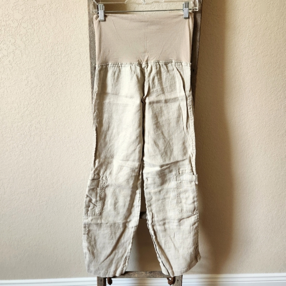 twenty-one Women's Cream Colored High Waisted Linen Pants- Size XS